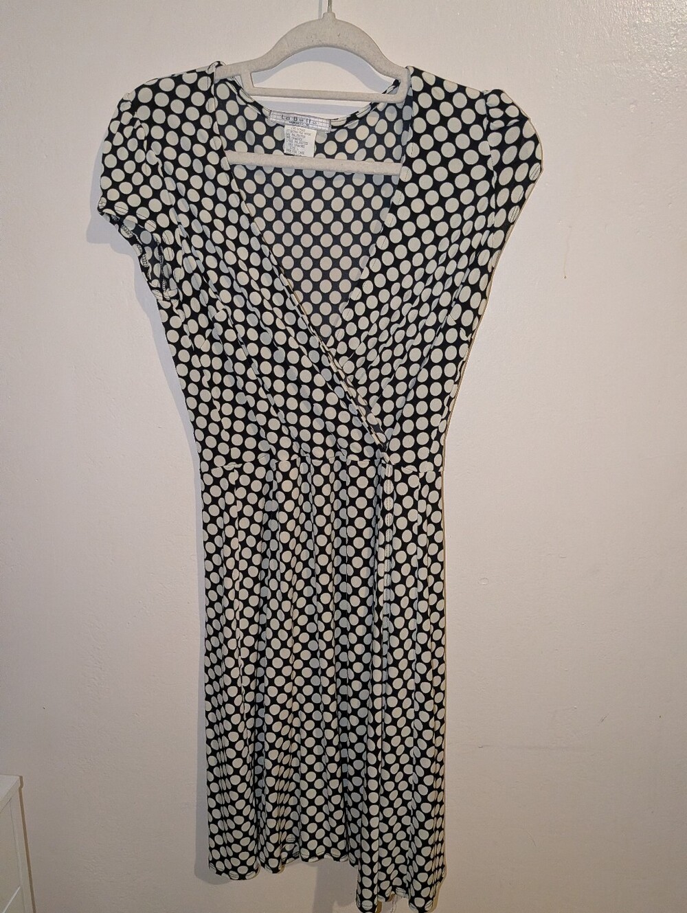Polka Dot Dress in Black & White Size L